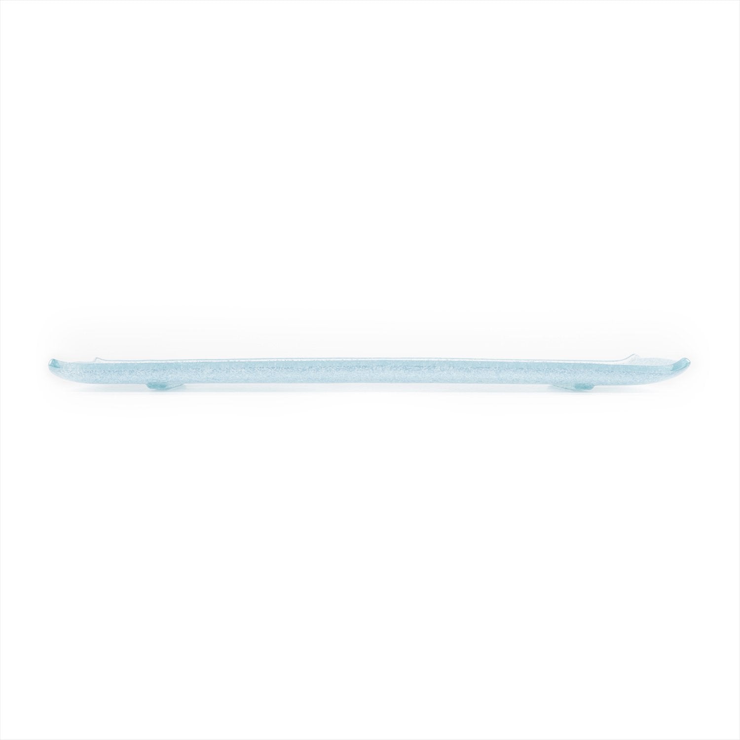 Glass Dinnerware 13.75" x 5" x h:0.5" Rectangular Blue Glass Platter (Set of 2)