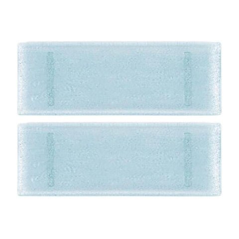 Glass Dinnerware 13.75" x 5" x h:0.5" Rectangular Blue Glass Platter (Set of 2)