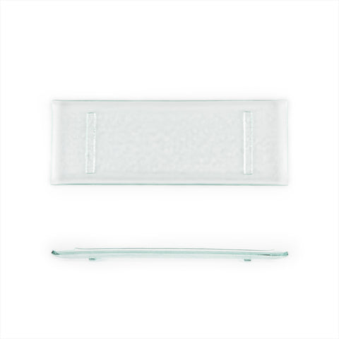 Glass Dinnerware 13.75" x 5" x h:0.5" Rectangular Clear Glass Platter (Set of 2)