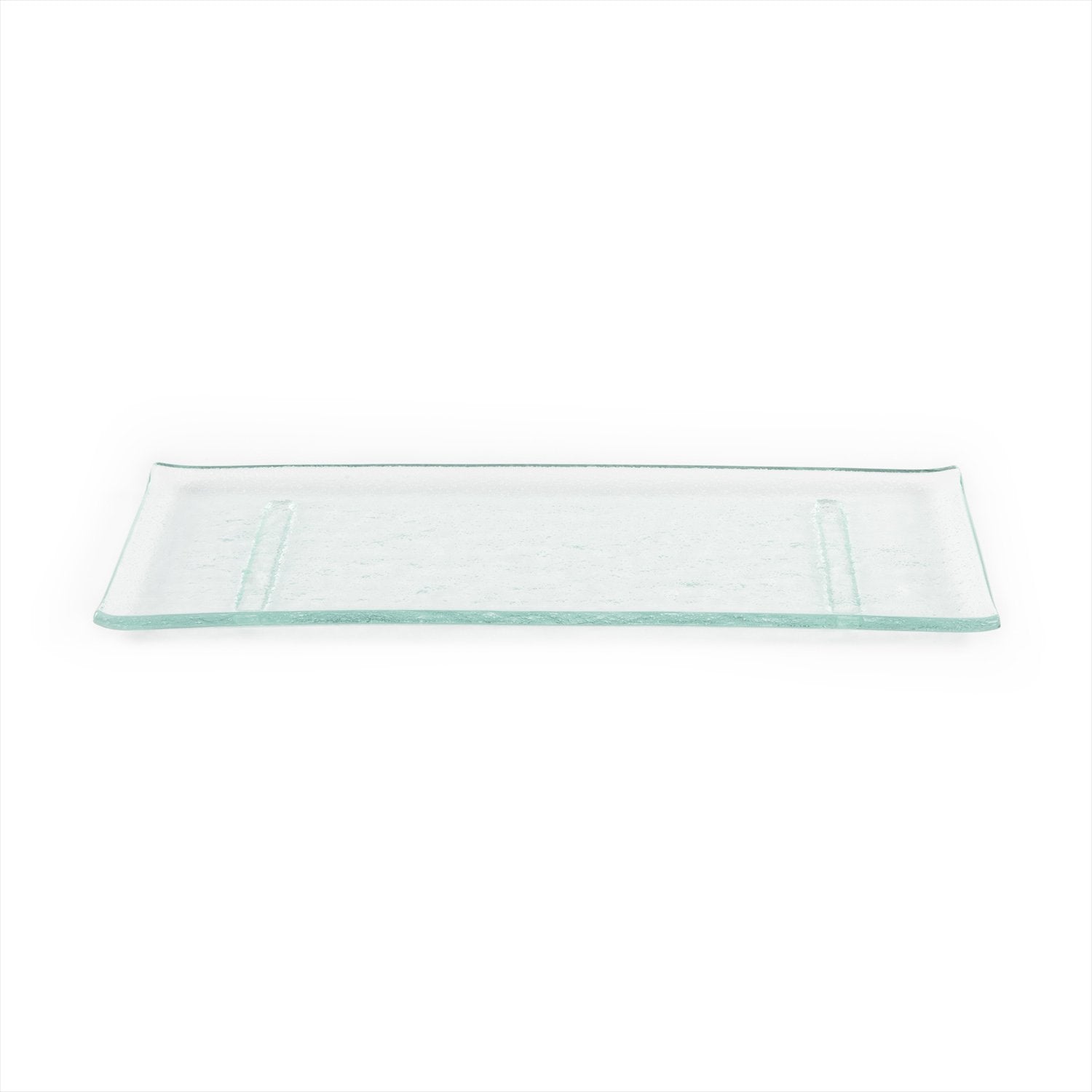 Glass Dinnerware 13.75" x 5" x h:0.5" Rectangular Clear Glass Platter (Set of 2)