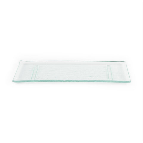 Glass Dinnerware 13.75" x 5" x h:0.5" Rectangular Clear Glass Platter (Set of 2)