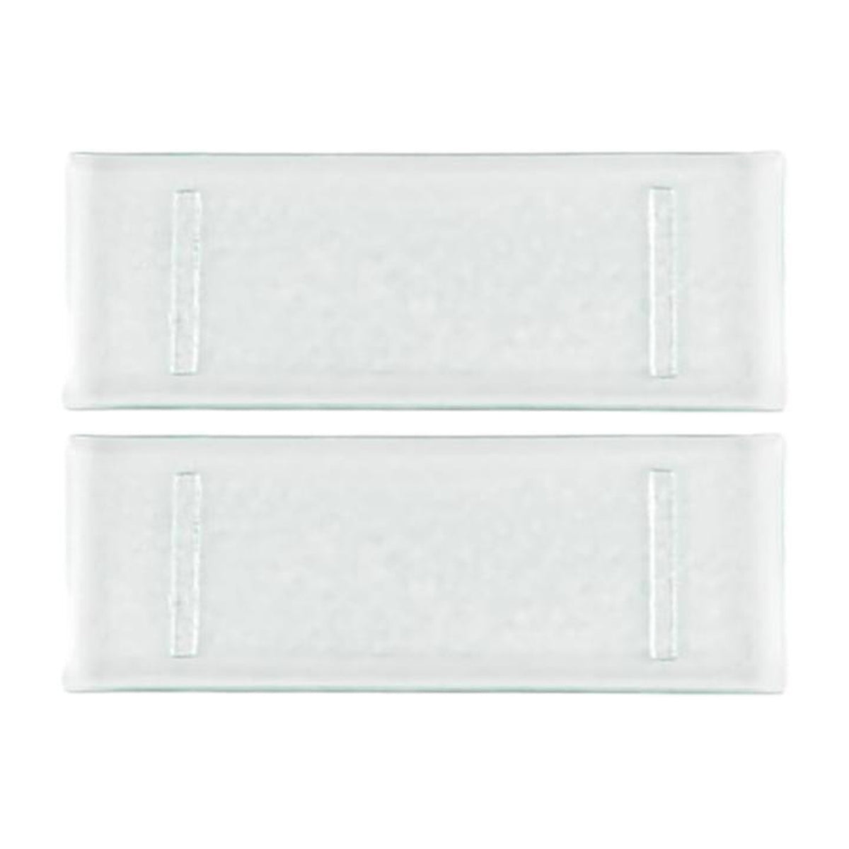 Glass Dinnerware 13.75" x 5" x h:0.5" Rectangular Clear Glass Platter (Set of 2)