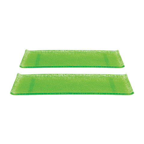 Glass Dinnerware 13.75" x 5" x h:0.5" Rectangular Green Glass Platter (Set of 2)