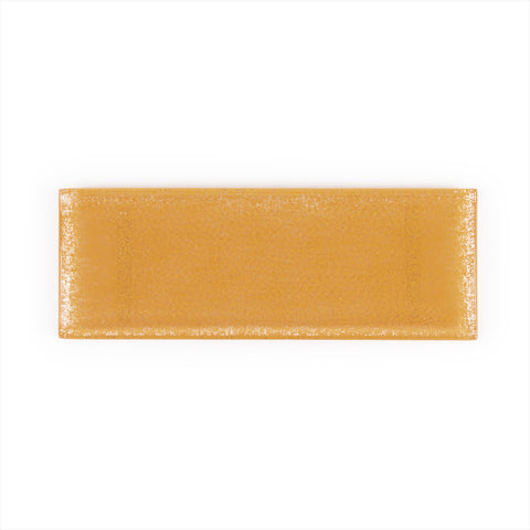 Glass Dinnerware 13.75" x 5" x h:0.5" Rectangular Orange Glass Platter (Set of 2)