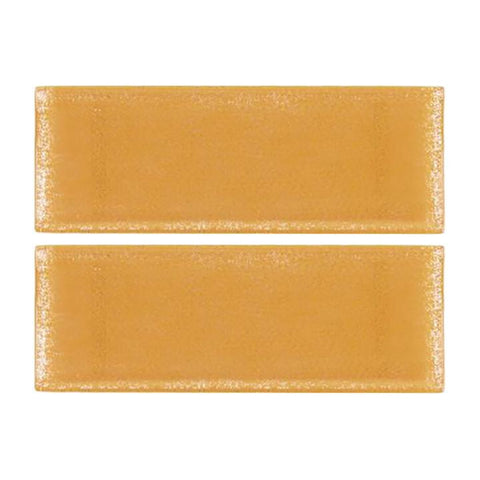 Glass Dinnerware 13.75" x 5" x h:0.5" Rectangular Orange Glass Platter (Set of 2)