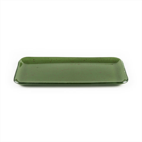 Glass Dinnerware 12.25" x 6" x h:1" Rectangular Basil Glass Platter