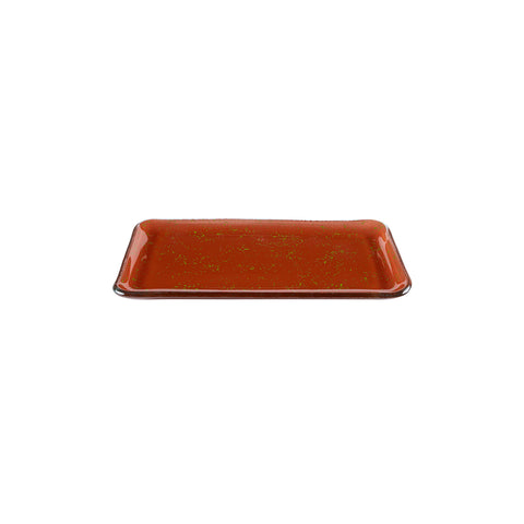 Glass Dinnerware 12.25" x 6" x h:1" Rectangular Paprika Glass Platter