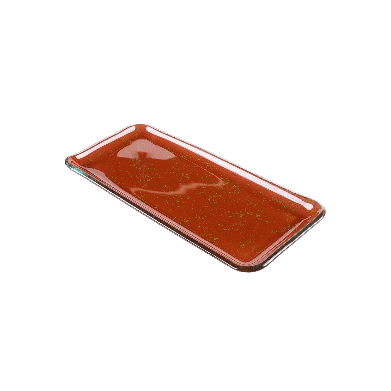 Glass Dinnerware 12.25" x 6" x h:1" Rectangular Paprika Glass Platter