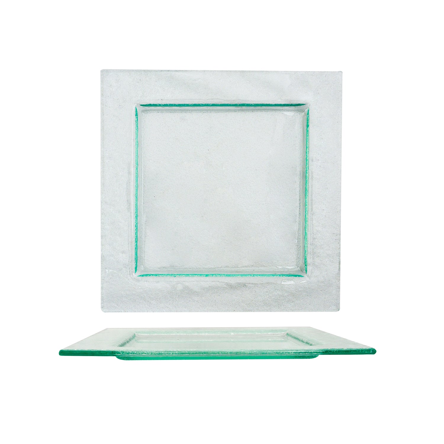 Glass Dinnerware 17.75" x 17.75" x h:0.5" Square Clear Glass Platter