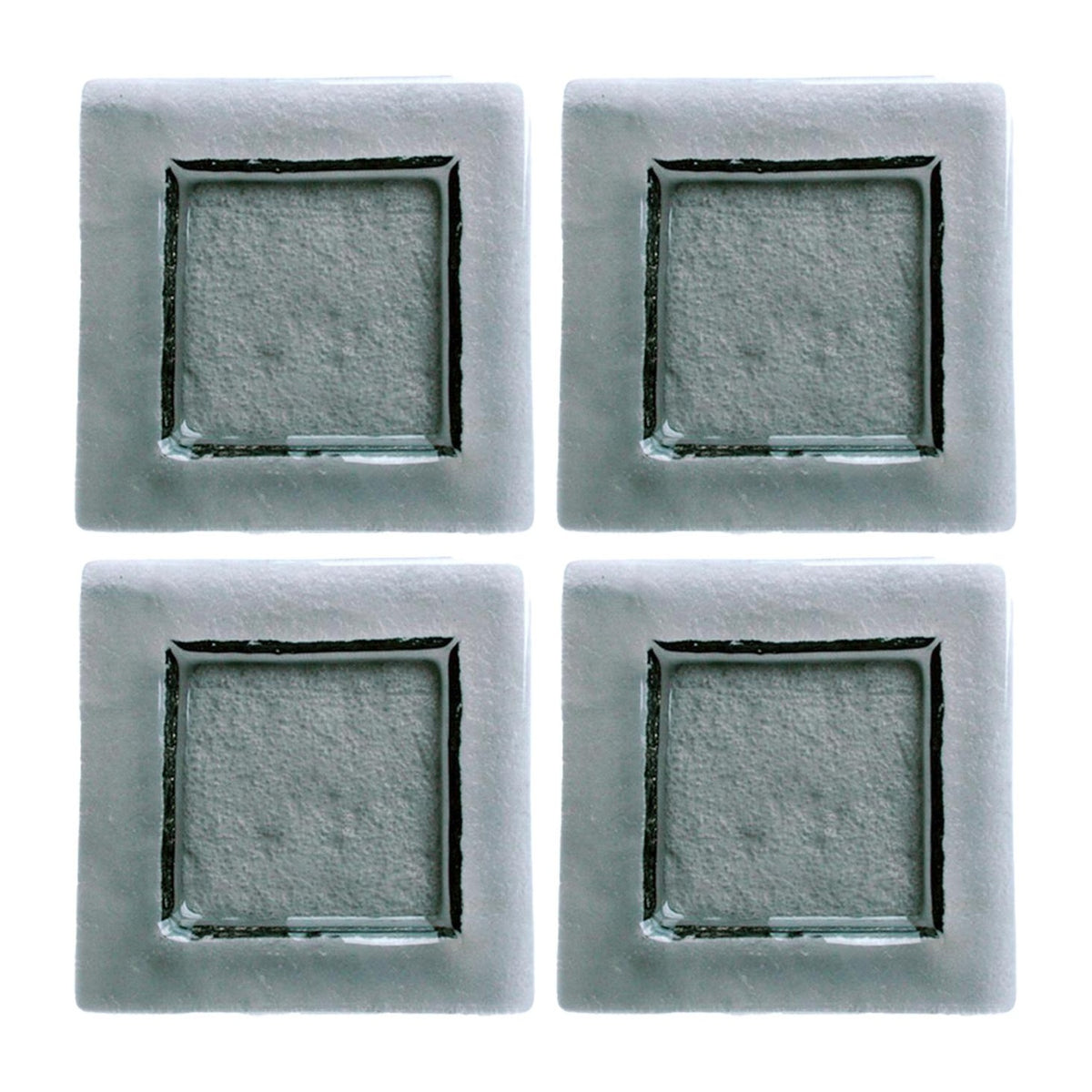 Glass Dinnerware 6" x 6" Square Charcoal Glass Plate (Set of 4)