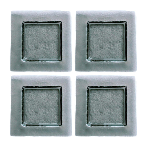 Glass Dinnerware 6" x 6" Square Charcoal Glass Plate (Set of 4)