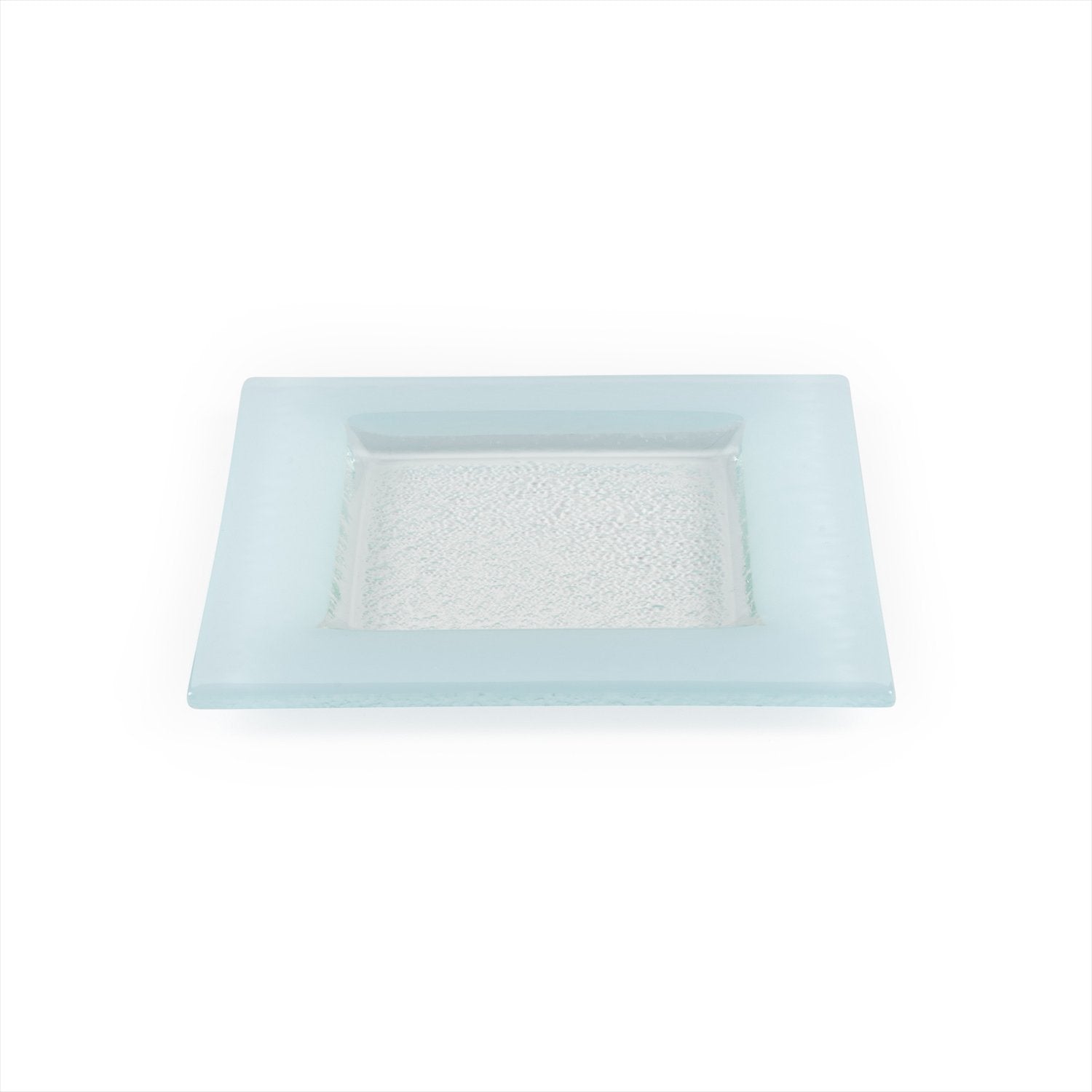 Glass Dinnerware 6" x 6" Square Blue Glass Plate (Set of 4)