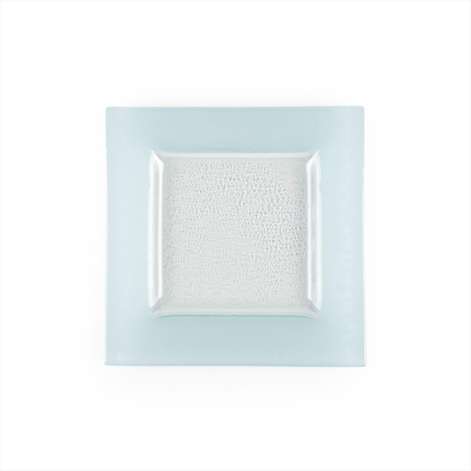 Glass Dinnerware 6" x 6" Square Blue Glass Plate (Set of 4)