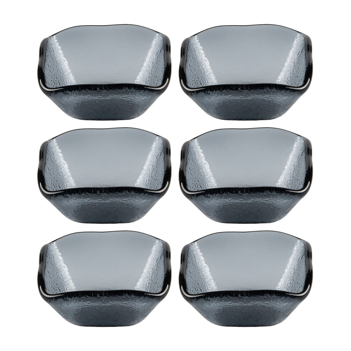 Glass Dinnerware 2.25" x 2.25" x h:1.5" 2 oz. Square Charcoal Glass Ramekin (Set of 6)