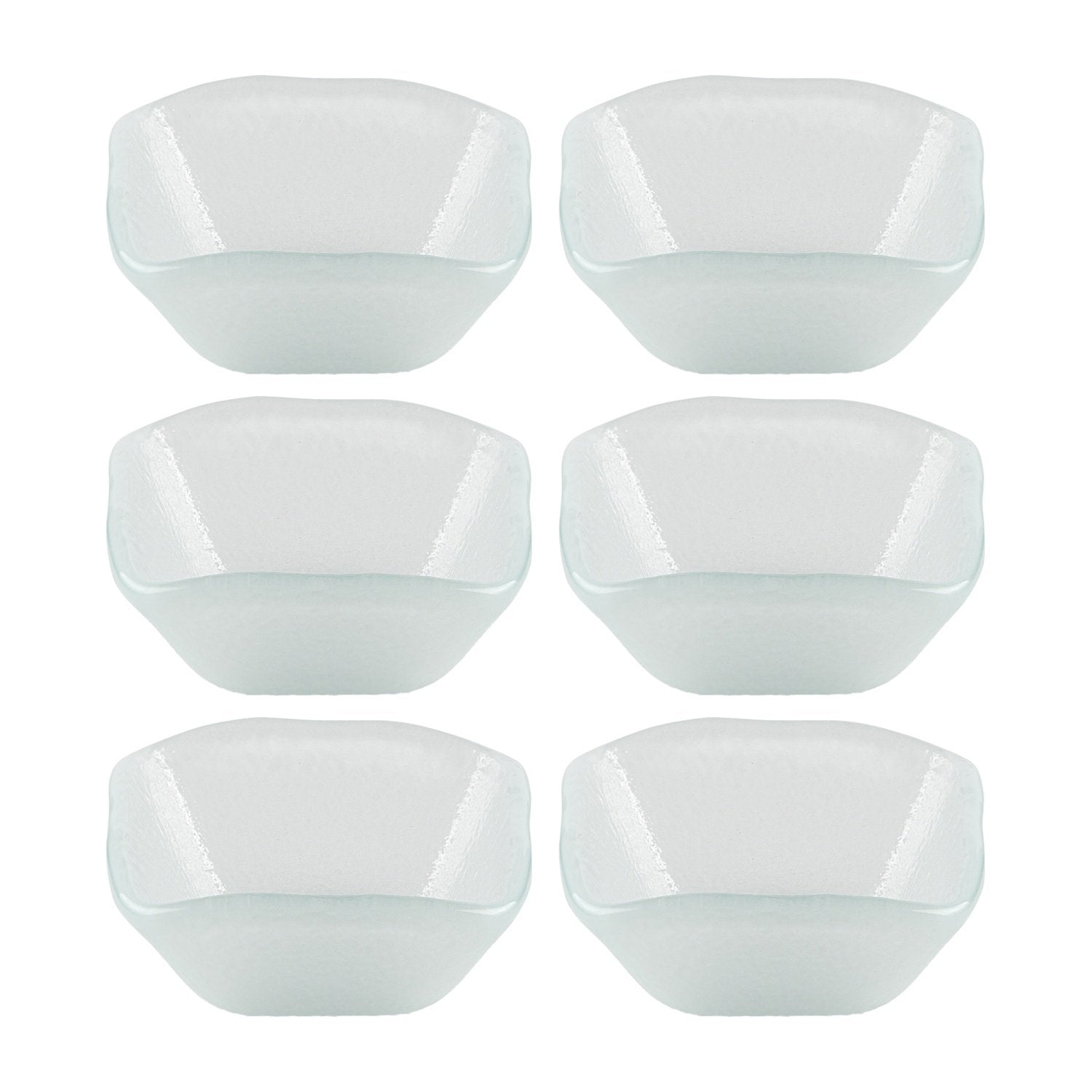 Glass Dinnerware 2.25" x 2.25" x h:1.5" 2 oz. Square Frosted Glass Ramekin (Set of 6)