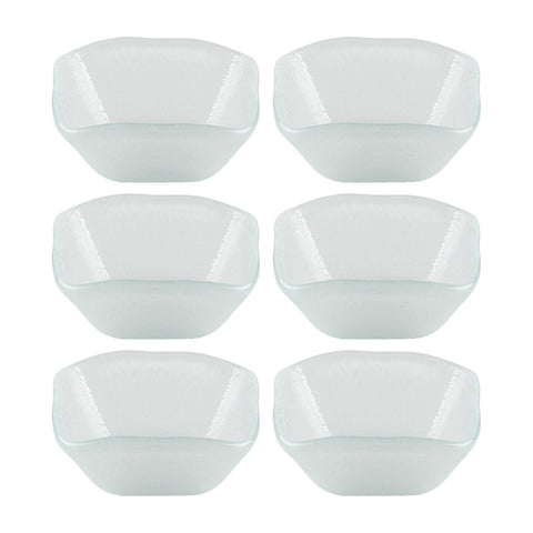 Glass Dinnerware 2.25" x 2.25" x h:1.5" 2 oz. Square Frosted Glass Ramekin (Set of 6)