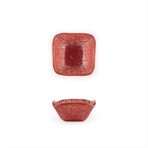 Glass Dinnerware 2.25" x 2.25" x h:1.5" 2 oz. Square Red Glass Ramekin (Set of 6)