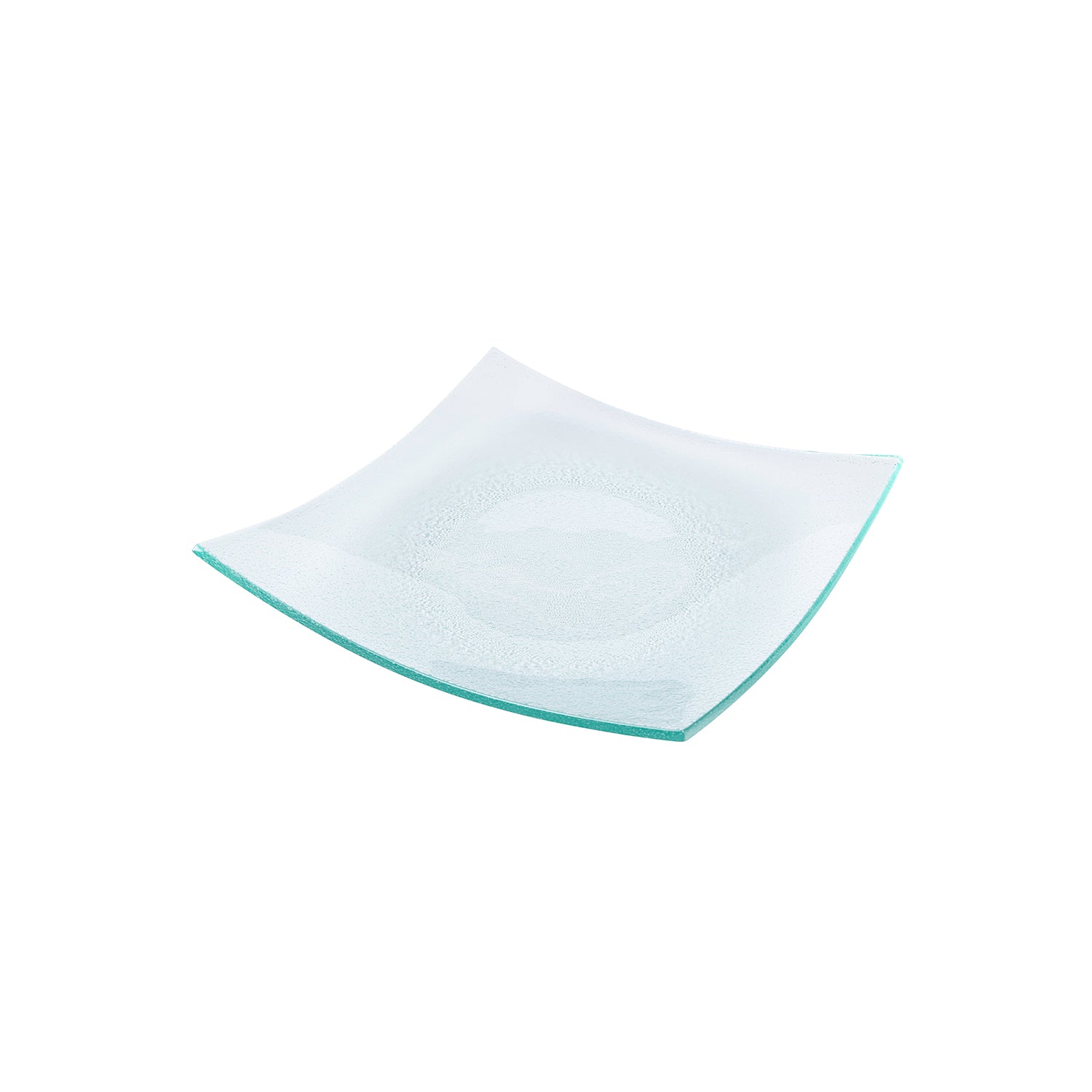 Glass Dinnerware 11.5" x 11.5" Square Clear Glass Plate (Set of 2)