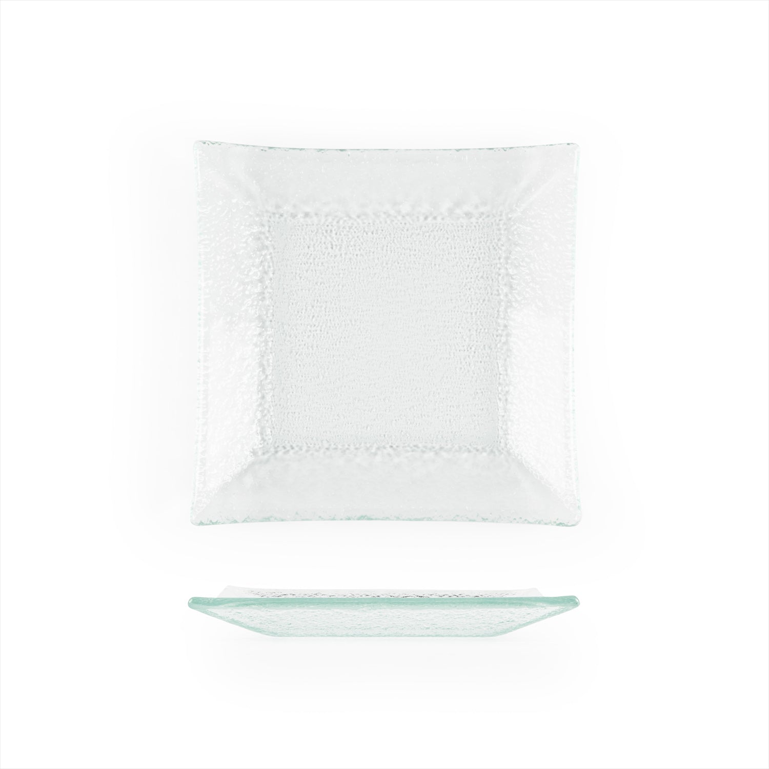 Glass Dinnerware 6.25" x 6" Square Clear Glass Plate (Set of 4)