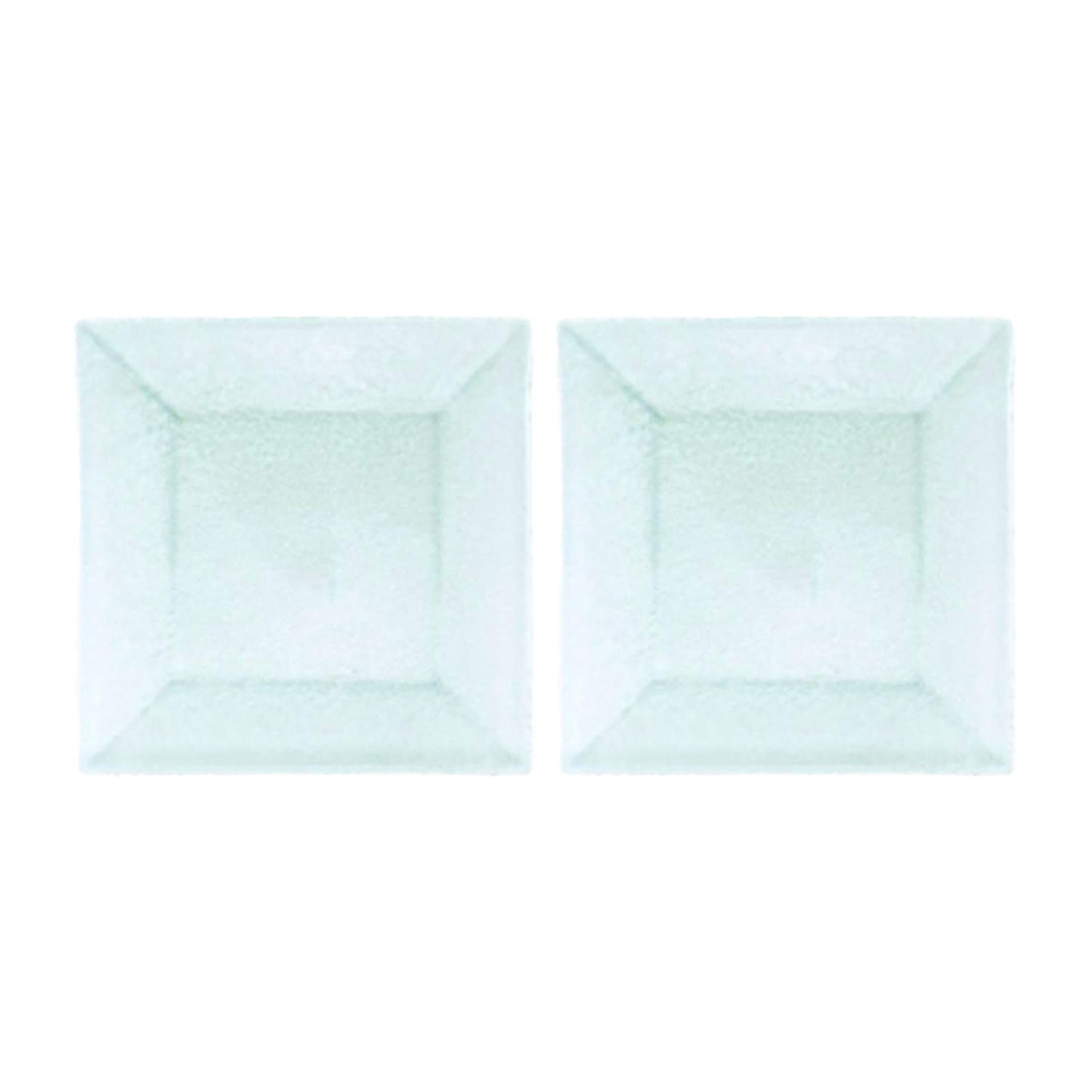 Glass Dinnerware 7.75" x 7.75" Square Clear Glass Plate (Set of 2)