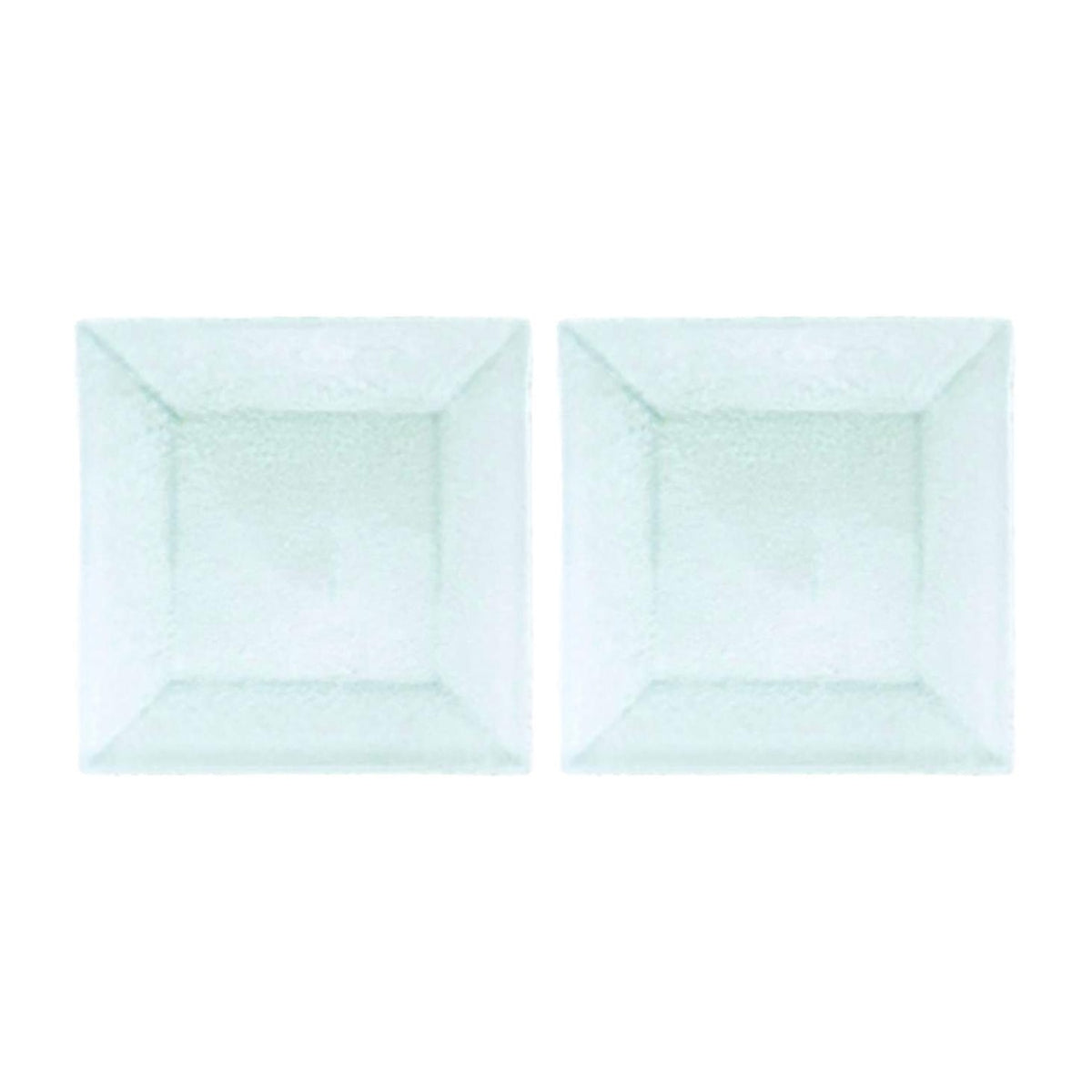 Glass Dinnerware 7.75" x 7.75" Square Clear Glass Plate (Set of 2)