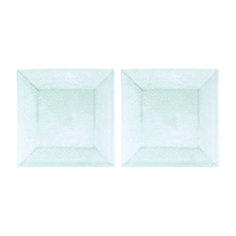 Glass Dinnerware 7.75" x 7.75" Square Clear Glass Plate (Set of 2)