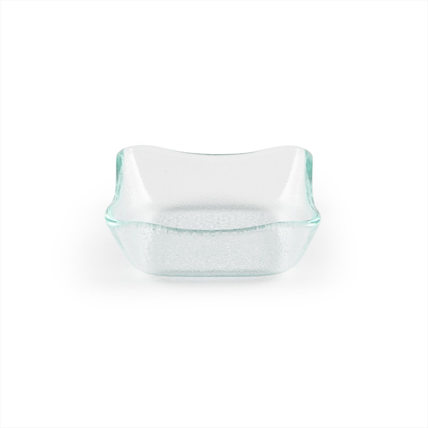 Glass Dinnerware 3.5" x 3.5" x h:1.25" 3 oz. Square Clear Glass Deep Plate (Set of 6)