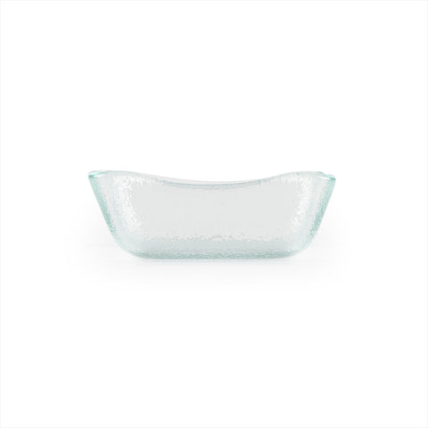 Glass Dinnerware 3.5" x 3.5" x h:1.25" 3 oz. Square Clear Glass Deep Plate (Set of 6)