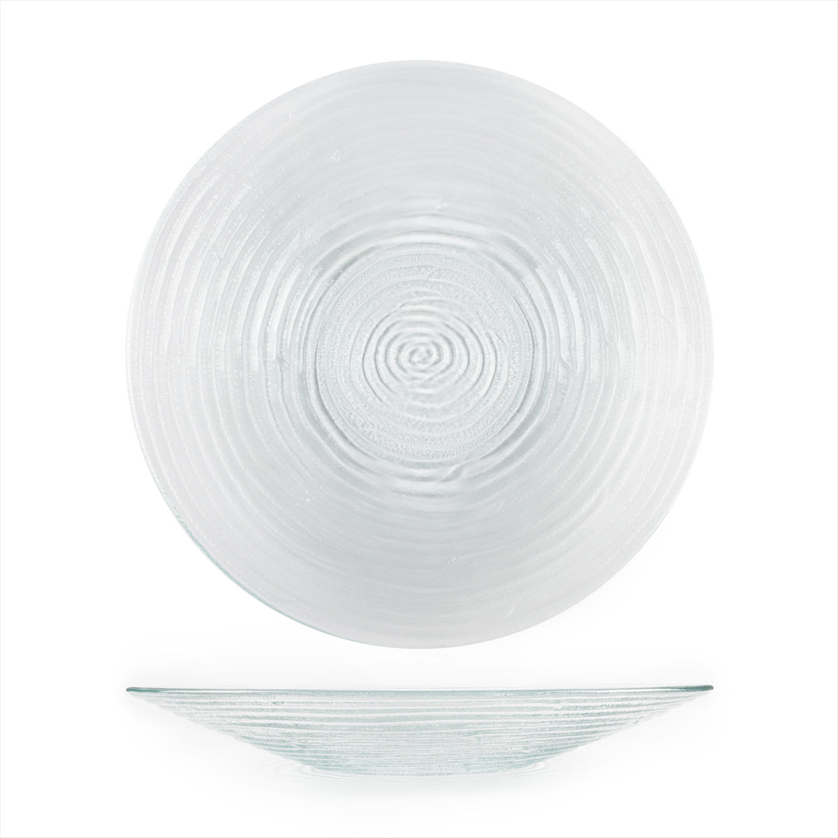 Glass Dinnerware dia.17.75" h:3" 4.5 qt. Round Clear Glass Bowl