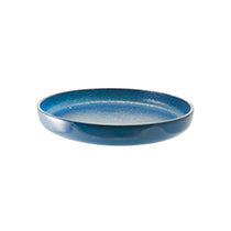 Glass Dinnerware dia.13.5" h:1" Round Blue Glass Platter