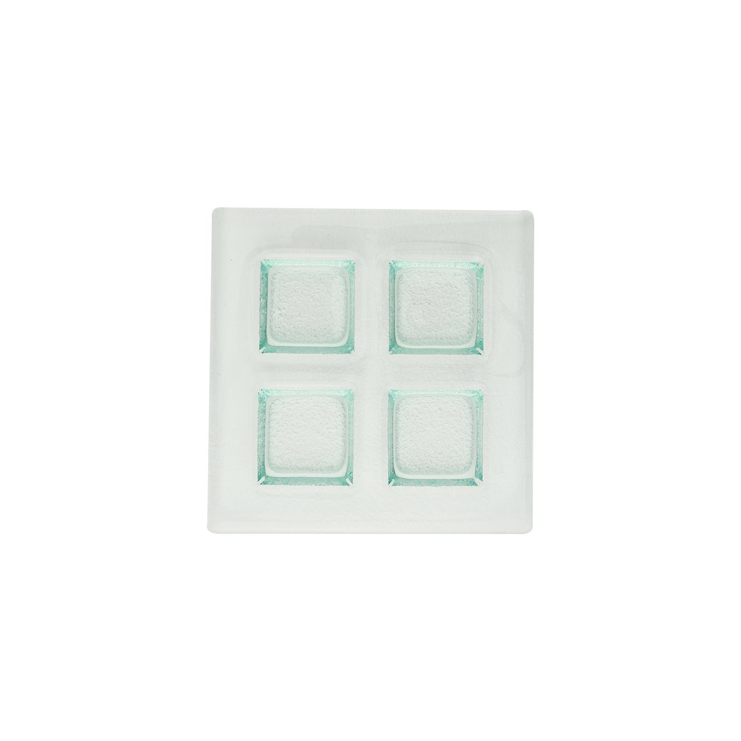 Glass Dinnerware 8" x 8" Square Clear Glass Sectional Plate (Set of 2)