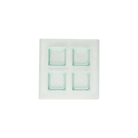 Glass Dinnerware 8" x 8" Square Clear Glass Sectional Plate (Set of 2)