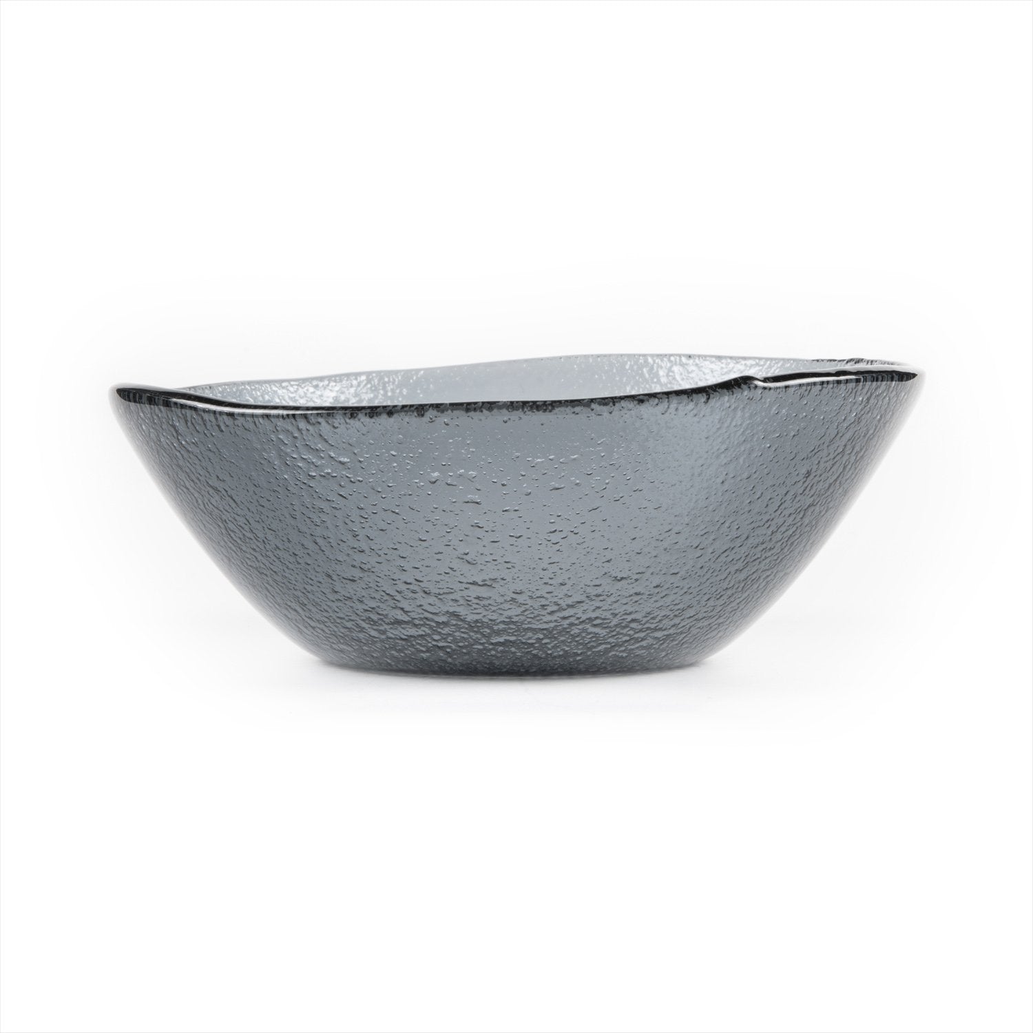 Glass Dinnerware dia.7.5" h:2.75" 20 oz. Round Charcoal Glass Bowl