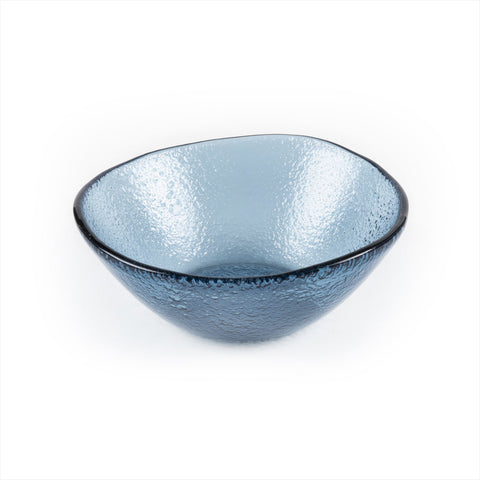 Glass Dinnerware dia.7.5" h:2.75" 20 oz. Round Transparent Blue Glass Bowl