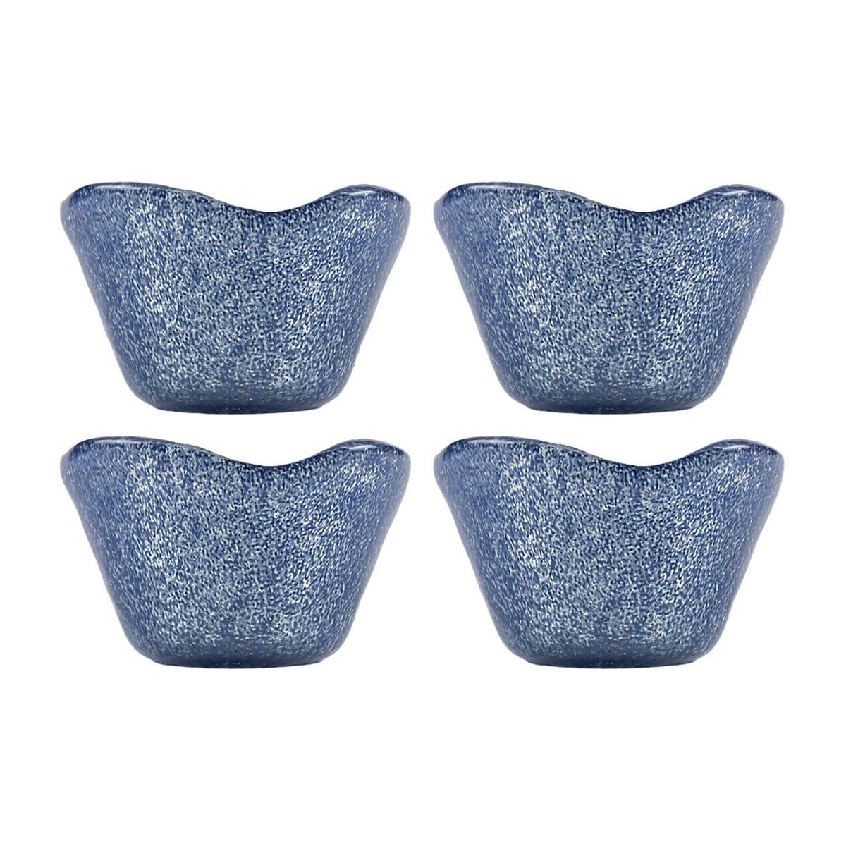 Glass Dinnerware dia.3.25" h:2" 4 oz. Round Blue Glass Ramekin (Set of 4)