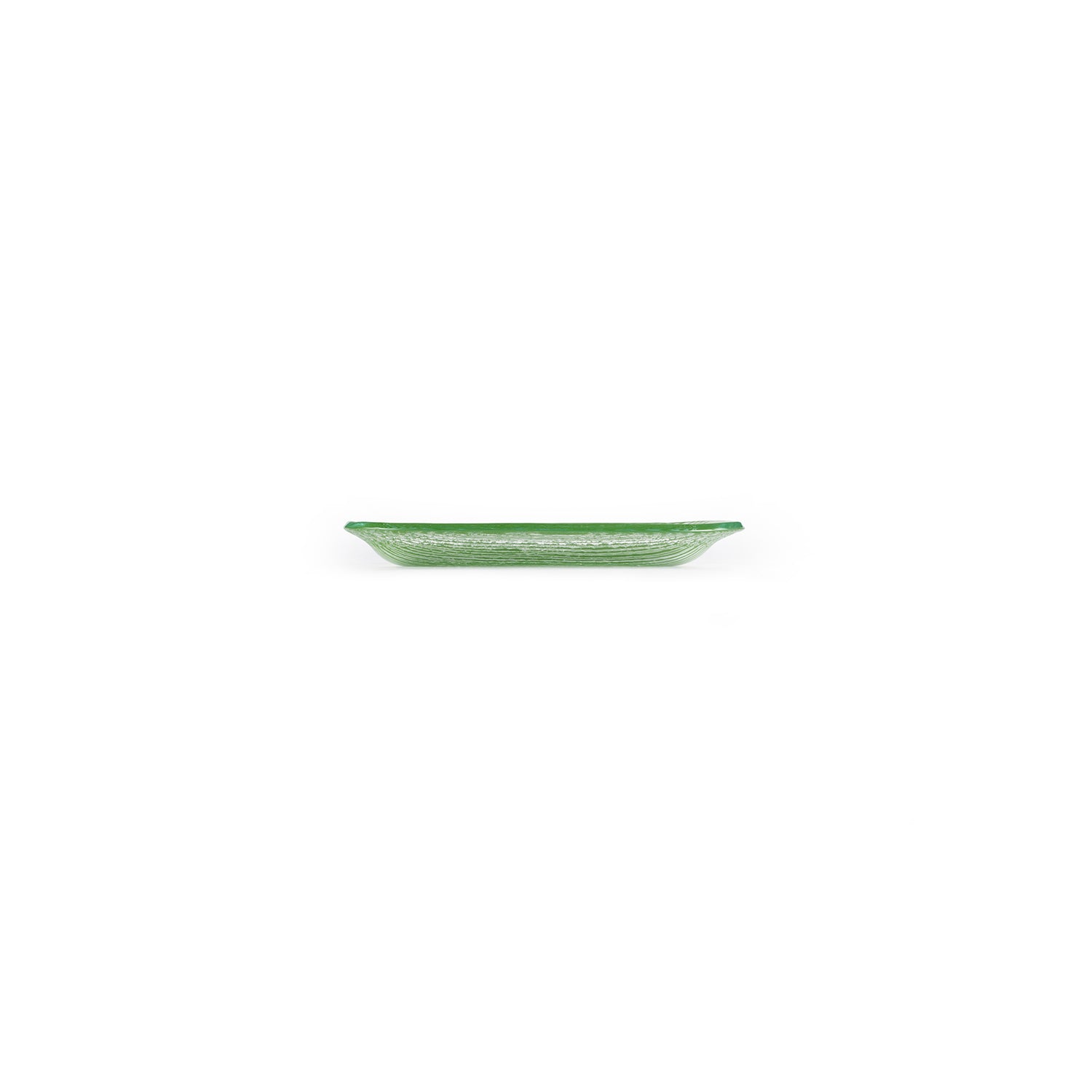 Glass Dinnerware 7.75" x 4.25" x h:0.5" Oval Green Glass Platter (Set of 4)