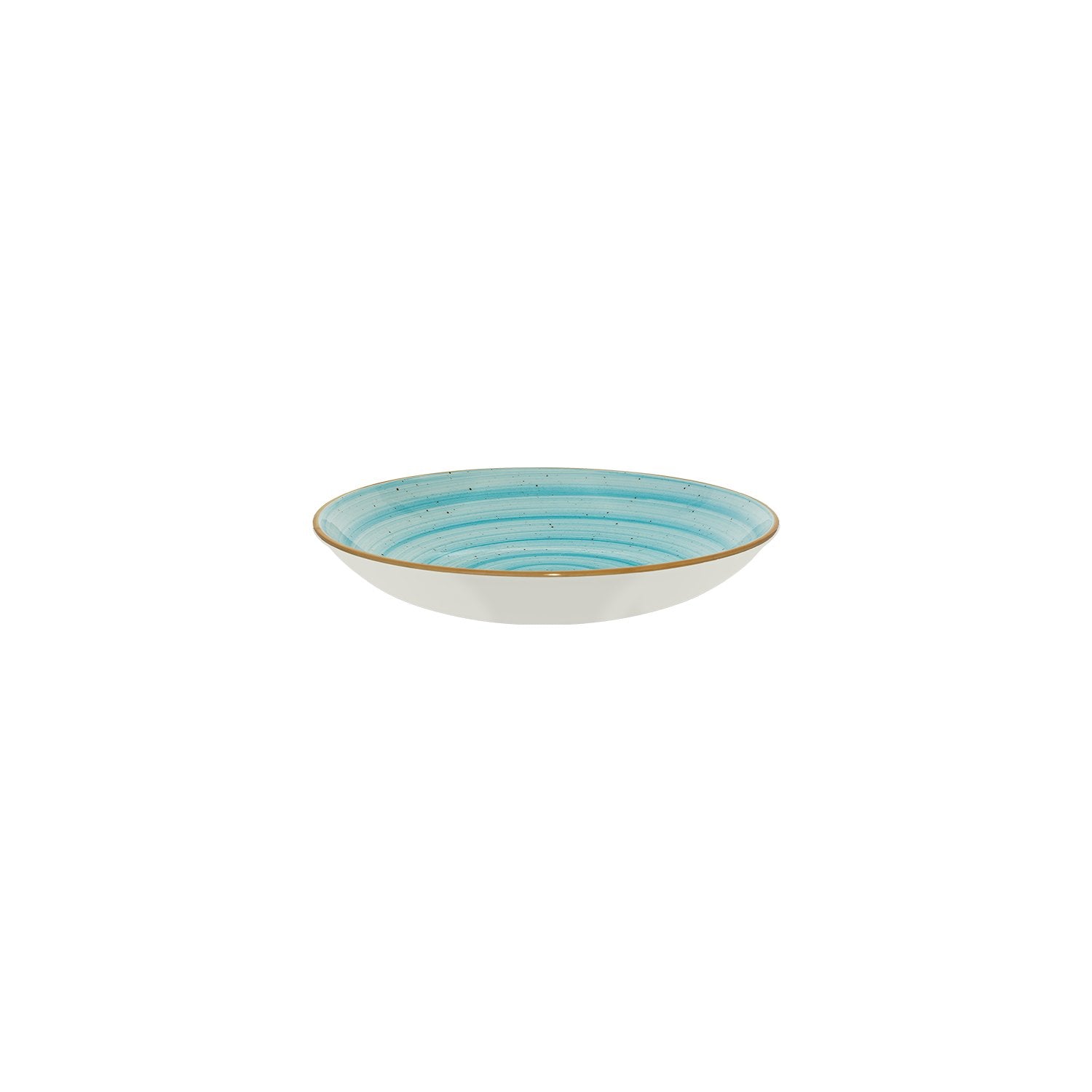 Bonna Porcelain Aqua dia.9" h:2" 34 oz. Round Blue Porcelain Bowl (Set of 4)