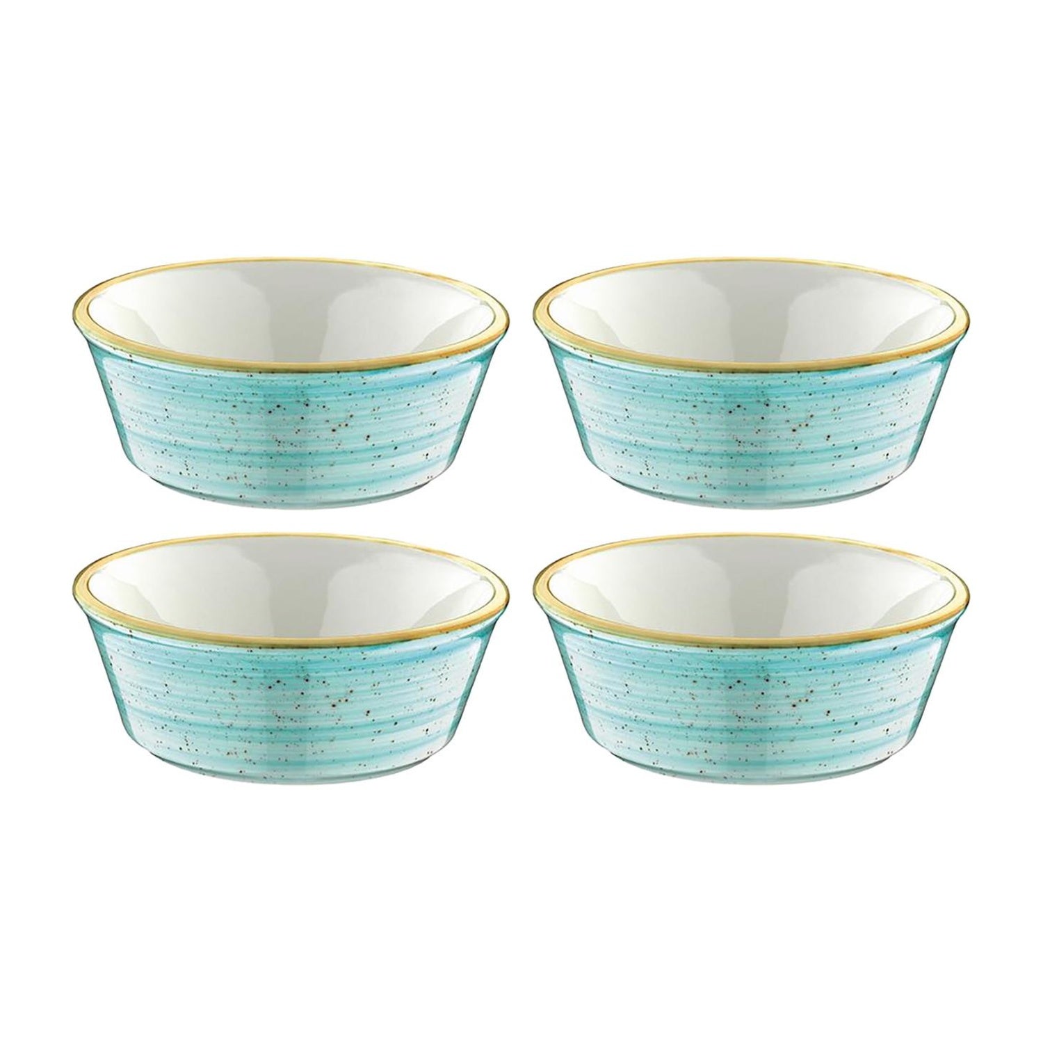 Bonna China Sea Blue dia.4.75" h:1.75" 10 oz. Round Blue Porcelain Bowl (Set of 4)