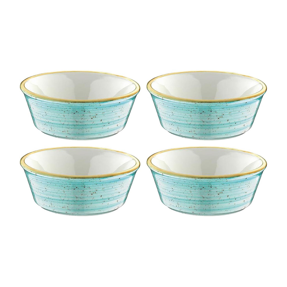 Bonna China Sea Blue dia.4.75" h:1.75" 10 oz. Round Blue Porcelain Bowl (Set of 4)