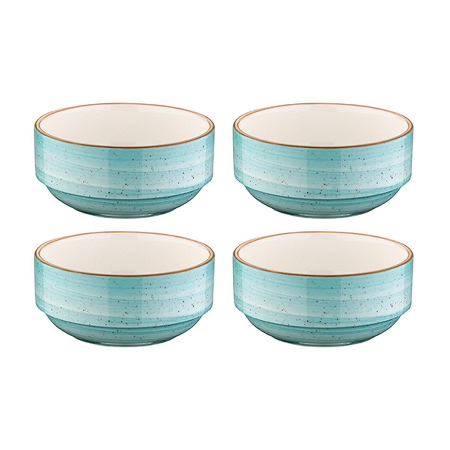 Bonna China Sea Blue dia.2.25" h:1" 1 oz. Round Blue Porcelain Ramekin (Set of 4)