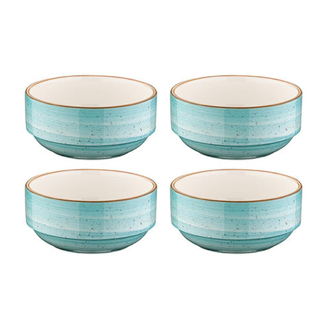 Bonna China Sea Blue dia.2.25" h:1" 1 oz. Round Blue Porcelain Ramekin (Set of 4)