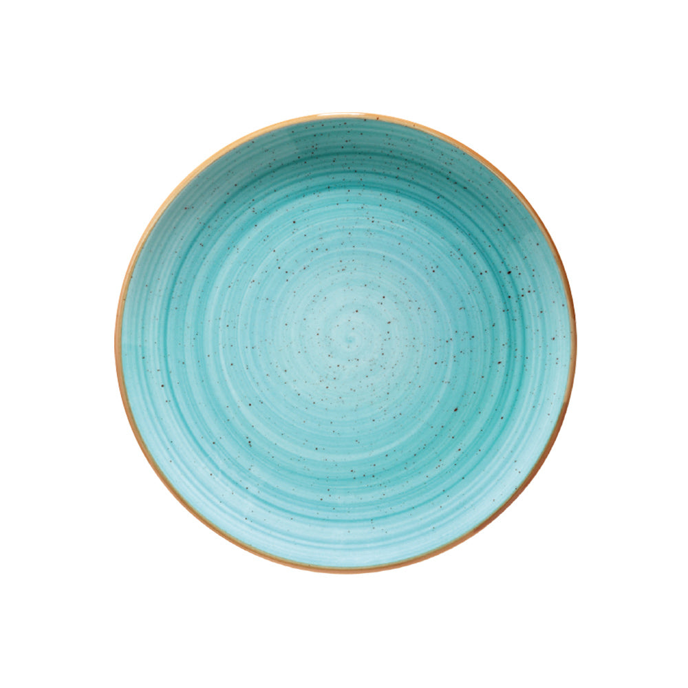 Bonna China Sea Blue dia.6.75"  Round Blue Porcelain Plate (Set of 4)