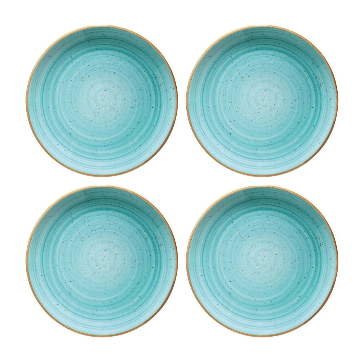 Bonna China Sea Blue dia.6.75"  Round Blue Porcelain Plate (Set of 4)