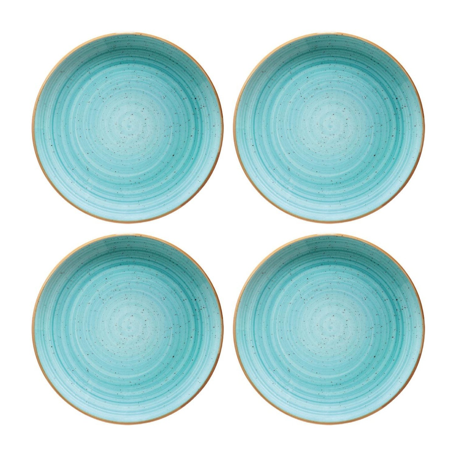 Bonna China Sea Blue dia.7.5"  Round Blue Porcelain Plate (Set of 4)