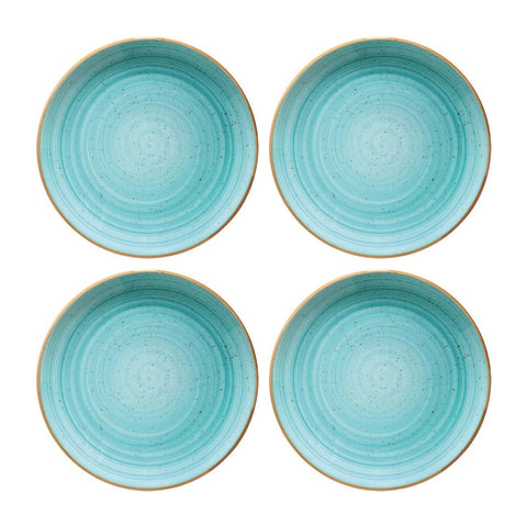 Bonna China Sea Blue dia.7.5"  Round Blue Porcelain Plate (Set of 4)