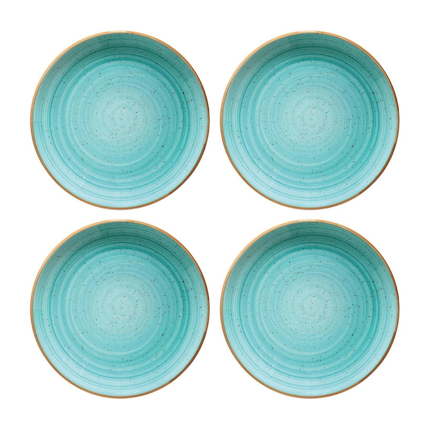 Bonna China Sea Blue dia.8" h:1.5" 17 oz. Round Blue Porcelain Bowl (Set of 4)