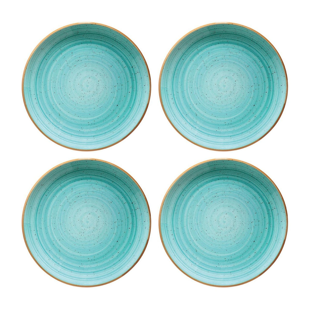 Bonna China Sea Blue dia.8" h:1.5" 17 oz. Round Blue Porcelain Bowl (Set of 4)