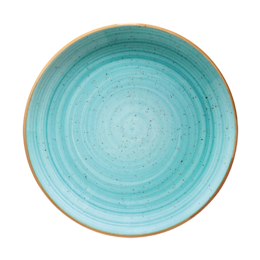 Bonna China Sea Blue dia.8.25"  Round Blue Porcelain Plate (Set of 4)