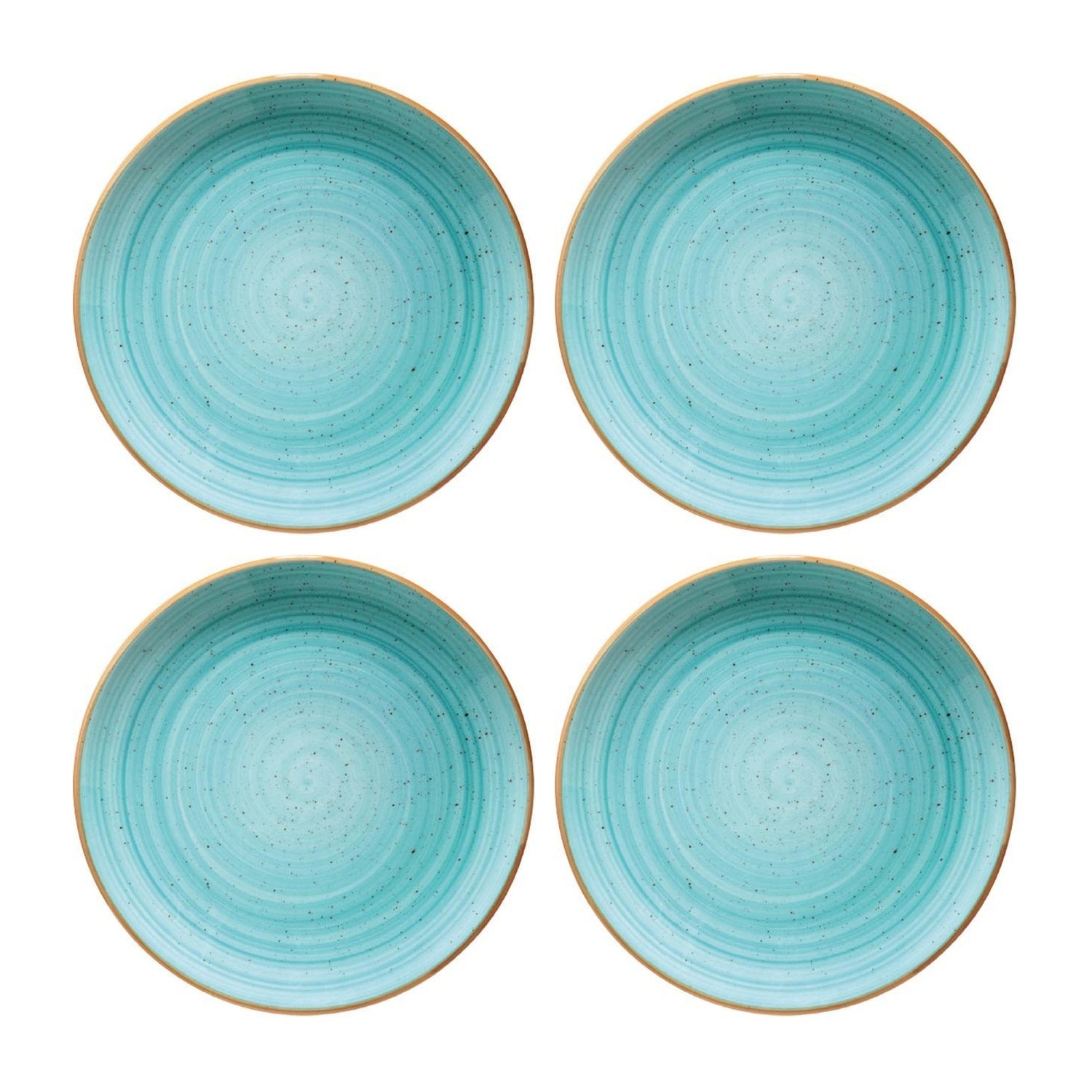 Bonna China Sea Blue dia.8.25"  Round Blue Porcelain Plate (Set of 4)