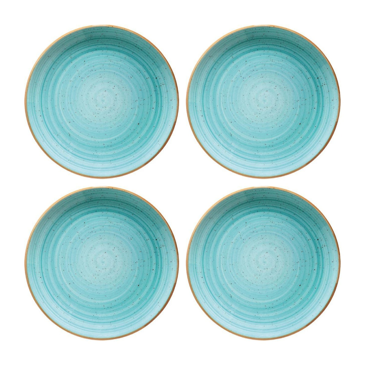 Bonna China Sea Blue dia.8.25"  Round Blue Porcelain Plate (Set of 4)